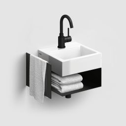 Clou Flush umywalka 28x27 cm prostokątna ścienna-nablatowa biała CL/03.03010