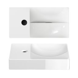 Clou Vale umywalka 38x19 cm prostokątna ścienna-nablatowa biała CL/03.03161.01.L