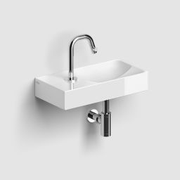 Clou Vale umywalka 38x19 cm prostokątna ścienna-nablatowa biała CL/03.03161.01.L