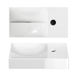 Clou Vale umywalka 38x19 cm prostokątna ścienna-nablatowa biała CL/03.03161.01.R