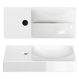 Clou Vale umywalka 45x19 cm prostokątna ścienna-nablatowa biała CL/03.03162.01.L