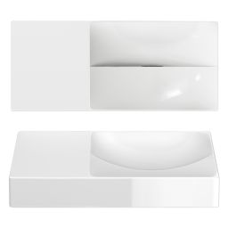 Clou Vale umywalka 45x19 cm prostokątna ścienna-nablatowa biała CL/03.03162.L