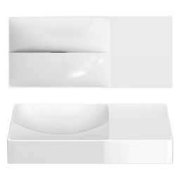 Clou Vale umywalka 45x19 cm prostokątna ścienna-nablatowa biała CL/03.03162.R