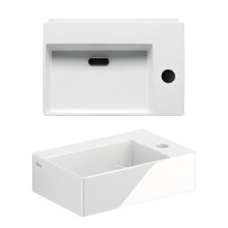 Clou New Flush umywalka 35,5x24,5 cm prostokątna ścienna-nablatowa biała CL/03.03420.01