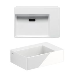 Clou New Flush umywalka 35,5x24,5 cm prostokątna ścienna-nablatowa biała CL/03.03420