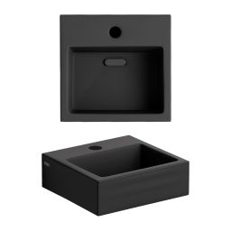 Clou Flush umywalka 28x27 cm prostokątna ścienna-nablatowa czarna CL/03.12010