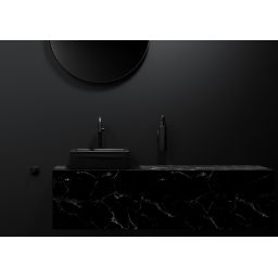 Clou Flush umywalka 28x27 cm prostokątna ścienna-nablatowa czarna CL/03.12010