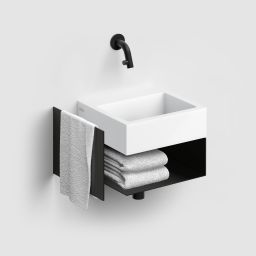 Clou Flush umywalka 28x27 cm prostokątna ścienna-nablatowa biała CL/03.13011