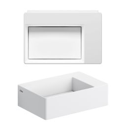 Clou New Flush umywalka 35,5x24,5 cm prostokątna ścienna-nablatowa biała CL/03.13420.02