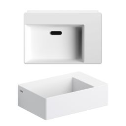 Clou New Flush umywalka 35,5x24,5 cm prostokątna ścienna-nablatowa biała CL/03.13420