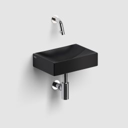 Clou Vale umywalka 28x19 cm prostokątna ścienna-nablatowa czarna CL/03.30160