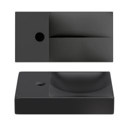 Clou Vale umywalka 38x19 cm prostokątna ścienna-nablatowa czarna CL/03.30161.01.L