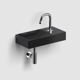 Clou Vale umywalka 38x19 cm prostokątna ścienna-nablatowa czarna CL/03.30161.01.R