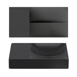 Clou Vale umywalka 38x19 cm prostokątna ścienna-nablatowa czarna CL/03.30161.L