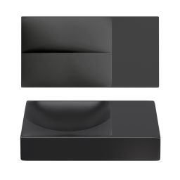 Clou Vale umywalka 38x19 cm prostokątna ścienna-nablatowa czarna CL/03.30161.R