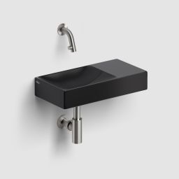 Clou Vale umywalka 38x19 cm prostokątna ścienna-nablatowa czarna CL/03.30161.R