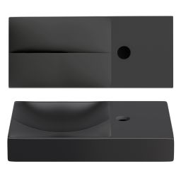 Clou Vale umywalka 45x19 cm prostokątna ścienna-nablatowa czarna CL/03.30162.01.R