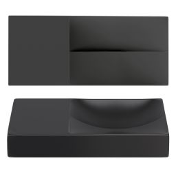 Clou Vale umywalka 45x19 cm prostokątna ścienna-nablatowa czarna CL/03.30162.L