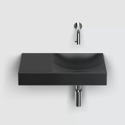 Clou Vale umywalka 45x19 cm prostokątna ścienna-nablatowa czarna CL/03.30162.L