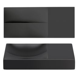 Clou Vale umywalka 45x19 cm prostokątna ścienna-nablatowa czarna CL/03.30162.R