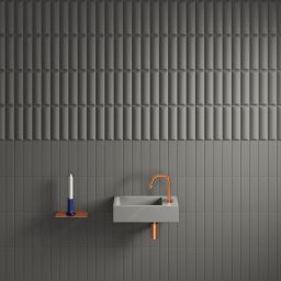 Clou Flush umywalka 36x18 cm prostokątna ścienna-nablatowa szara CL/03.32030