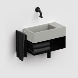 Clou Flush umywalka 36x18 cm prostokątna ścienna-nablatowa szara CL/03.32031