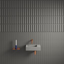 Clou Flush umywalka 36x18 cm prostokątna ścienna-nablatowa szara CL/03.32031