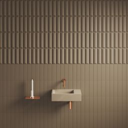 Clou Flush umywalka 36x18 cm prostokątna ścienna-nablatowa musztardowa CL/03.34031