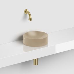 Clou Vale umywalka 22x22 cm okrągła nablatowa musztardowa CL/03.34164