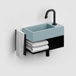 Clou Flush umywalka 36x18 cm prostokątna ścienna-nablatowa niebieska CL/03.38030