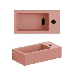 Clou Flush umywalka 36x18 cm prostokątna ścienna-nablatowa różowa CL/03.40030