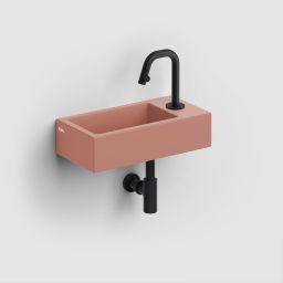 Clou Flush umywalka 36x18 cm prostokątna ścienna-nablatowa różowa CL/03.40030