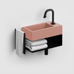 Clou Flush umywalka 36x18 cm prostokątna ścienna-nablatowa różowa CL/03.40030