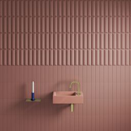 Clou Flush umywalka 36x18 cm prostokątna ścienna-nablatowa różowa CL/03.40030