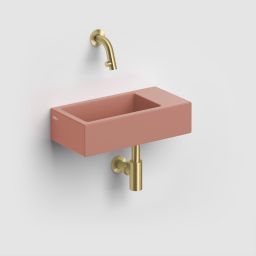 Clou Flush umywalka 36x18 cm prostokątna ścienna-nablatowa różowa CL/03.40031