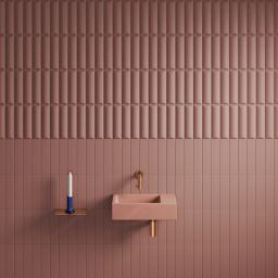 Clou Flush umywalka 36x18 cm prostokątna ścienna-nablatowa różowa CL/03.40031