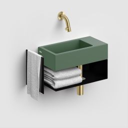 Clou Flush umywalka 36x18 cm prostokątna ścienna-nablatowa zielona CL/03.42031