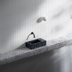 Clou Flush umywalka 36x18 cm prostokątna ścienna-nablatowa czarna CL/03.80031