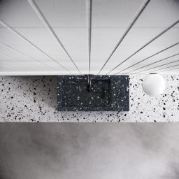 Clou Flush umywalka 36x18 cm prostokątna ścienna-nablatowa czarna CL/03.80031