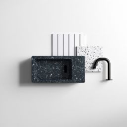 Clou Flush umywalka 36x18 cm prostokątna ścienna-nablatowa czarna CL/03.80031