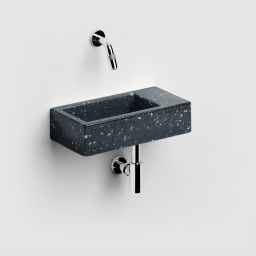 Clou Flush umywalka 36x18 cm prostokątna ścienna-nablatowa czarna CL/03.80031