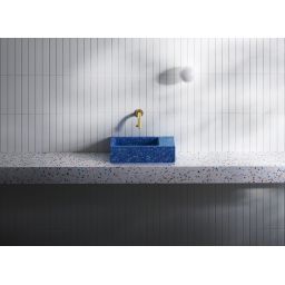 Clou Flush umywalka 36x18 cm prostokątna ścienna-nablatowa niebieska CL/03.82031