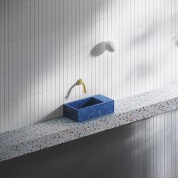 Clou Flush umywalka 36x18 cm prostokątna ścienna-nablatowa niebieska CL/03.82031