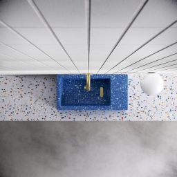 Clou Flush umywalka 36x18 cm prostokątna ścienna-nablatowa niebieska CL/03.82031