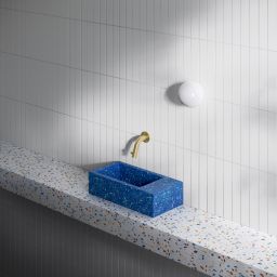 Clou Flush umywalka 36x18 cm prostokątna ścienna-nablatowa niebieska CL/03.82031