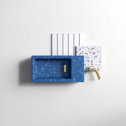 Clou Flush umywalka 36x18 cm prostokątna ścienna-nablatowa niebieska CL/03.82031