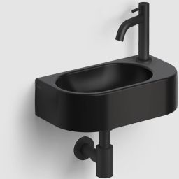 Clou InBe umywalka 41x22,5 cm owalna ścienna czarny mat IB/03.30016