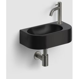 Clou InBe umywalka 41x22,5 cm owalna ścienna czarny mat IB/03.30016