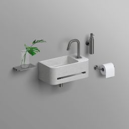 Clou InBe umywalka 43x23 cm prostokątna ścienna szary IB/03.71030.02.01.R 