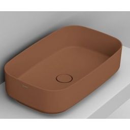 Ceramica Dolomite Noemi umywalka 62x38 cm prostokątna nablatowa brązowy mat D311061